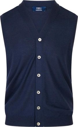 Fedeli Sleeveless Truien - Heren - Spencers - Blauw - XL - Truien & Vesten