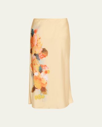 Cinq &agrave; Sept Carole Watercolor Floral Midi Skirt
