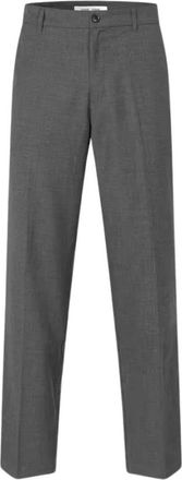 Sams&oslash;e & Sams&oslash;e Sanoah Broek - Heren - Straight fit broeken - Grijs - M - Wol - Broeken