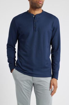 Mizzen+Main Henderson Long Sleeve Henley in Navy Solid at Nordstrom, Size Xx-Large