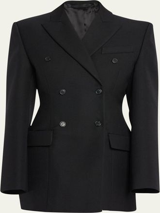 Wardrobe.NYC Double-Breasted Contour Wool Blazer