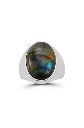 Yield of Men Mens Labradorite Domed Ring in Silver at Nordstrom Rack, Size 9