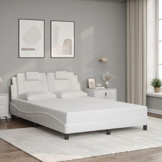 vidaXL Vidaxl - Estructura De Cama Sin Colch&oacute;n Cuero Sint&eacute;tico Blanco 140x190cm