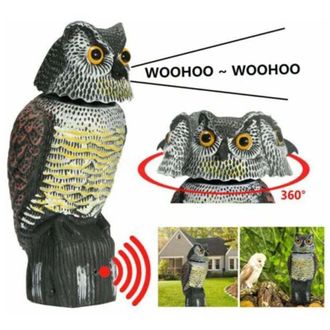 OEM Ahuyentador De P&aacute;jaros Realista Con Cabeza Giratoria - Repelente Eficaz Para P&aacute;jaros Y Roedores - Material Pl&aacute;stico Duradero - Ligero Para Una F&aacute;cil I