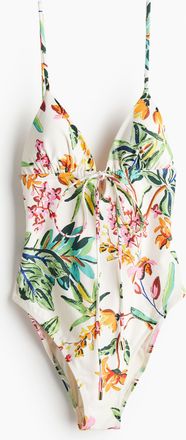 H&M Badeanzug mit wattierten Cups - White