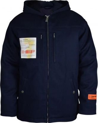 Heron Preston Cotton Hooded Coat - Heren - Zomerjassen - Blauw - S - Katoen - Jassen