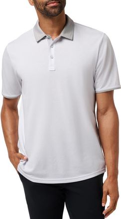 Travis Mathew All Day Social Club Contrast Collar Cotton Blend Polo Shirt in White at Nordstrom, Size Xx-Large