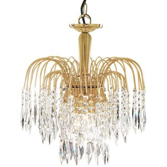 Searchlight Searchlight - Lampadario Classico Waterfall Acciaio Oro Vetro 3 Luci E14