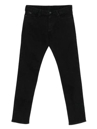Emporio Armani logo-plaque jeans - men - Cotton/Elastane - 33 - Black
