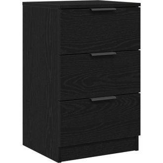 vidaXL Armario De Noche Con Caj&oacute;n Roble Negro 40 X 65 X 65 Cm Vidaxl