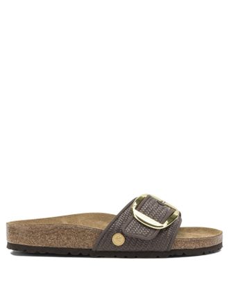 Birkenstock Madrid Big Buckle Raffia niedrige Sandalen