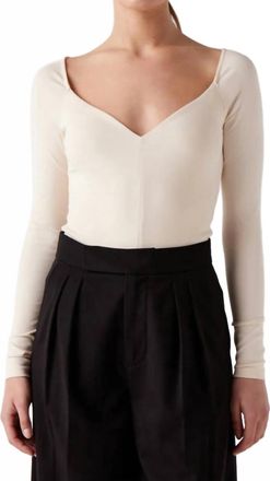 Sophie Rue Camilla V-Neck Bodysuit In White