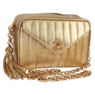Chanel Pre-owned Vintage Schoudertas - Dames - Vintage Schoudertas - Geel - ONE Size - Leer - Vintage