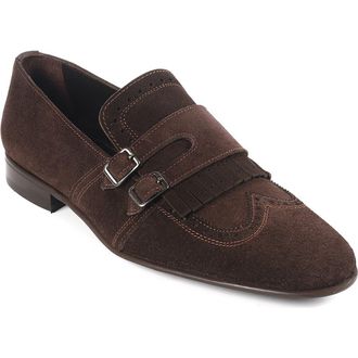 Vella Pais Nexus Kiltie Fringe Monk Shoe in Dark Brown at Nordstrom Rack, Size 13