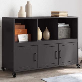 vidaXL Credenza Nera 100,5x39x72 cm in Acciaio - Vidaxl