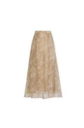 Brunello Cucinelli Paneled Circle skirt in Beige at Nordstrom, Size 44 It