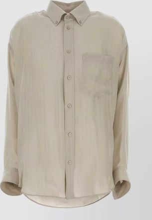 Balenciaga cupro oversized long-sleeve shirt