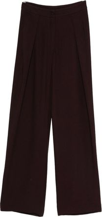 Raquel Diniz Burgundy Wide-Leg Trousers