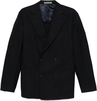 Corneliani Giacca doppiopetto gessata - Blu