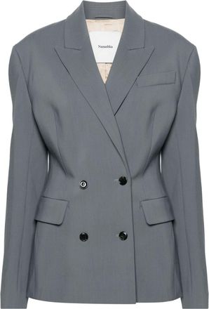 Nanushka Laane double-breasted blazer - women - Elastane/Viscose - M - Grey
