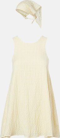 Montce Swim Betsie gingham minidress and scarf set