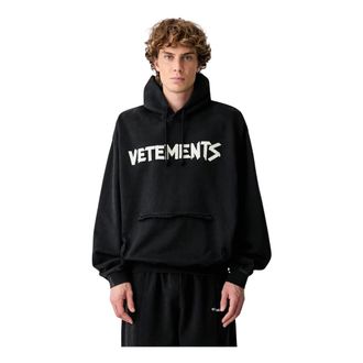 VETEMENTS Heren, Sweatshirts & Hoodies, Zwart, Maat: M