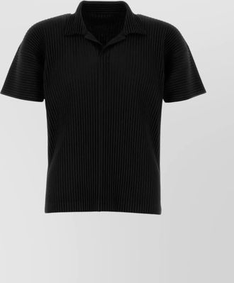 Homme Plissé Issey Miyake ribbed texture polo shirt with short sleeves