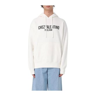 Valentino Hoodies & sweatvesten, Heren, Wit, L, Katoen, Witte Hoodie Sweatshirt Stijlvol Comfortabele Pasvorm