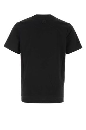 Moncler Logo-Embroidered Cotton T-Shirt - Black