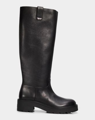 Stuart Weitzman Ren Knee-High Lug Sole Leather Boots