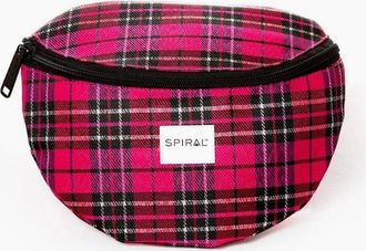 Spiral Womens Plaid Patterned Crescent Shape Fanny Pack - Pink - Size: ONE size