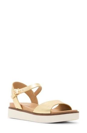 Blondo Roswell Water Resistant Platform Sandal in Light Gold Leather at Nordstrom Rack, Size 7.5