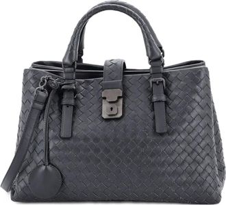 Bottega Veneta Borsa tote Roma piccola in nappa con design Intrecciato - Grigio
