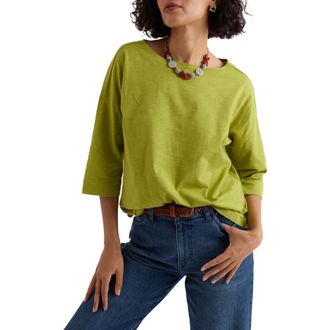 Seasalt Cornwall Tremayne Quay Organic Cotton Top in Avocado at Nordstrom, Size 8 Us