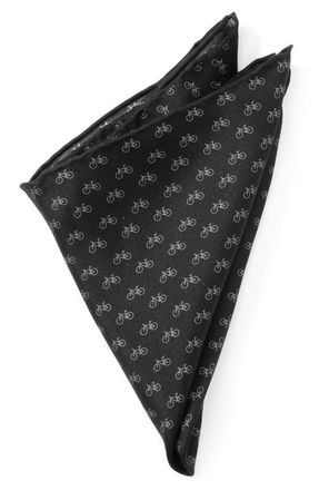 Cufflinks Inc. Bicycle Silk Pocket Square in Black at Nordstrom