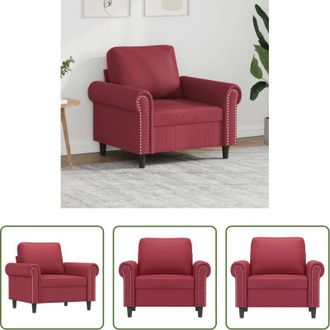 vidaXL Poltrona rossa - Poltrona Rosso Vino 60 cm in Similpelle