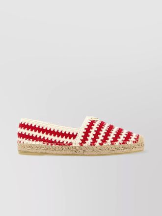 Prada striped pattern woven detail espadrilles