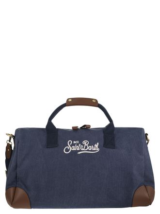 MC2 Saint Barth Canvas Weekend Duffle Bag With Leather Effect Details