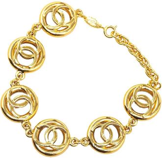 Chanel Armbänder - 1983 Gold Plated CC Chain Bracelet - Gr. ONE SIZE - in Gold - für Damen