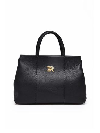 Ermanno Scervino Black Bovine Leather Arabella Handbag