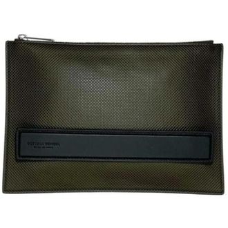 Bottega Veneta Pre-owned Clutch bag - Dames - Pre-owned - Groen - Maat: ONE Size Leer