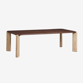 Sklum Mesa De Comedor Rectangular 230x110 Cm En Madera De Mango Y Piedra Natural Andeca Sklum