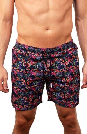 Maceoo Lion Leaves Multi Swim Trunks at Nordstrom, Size Xx-Large