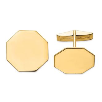 Diamond2Deal 14K Yellow Gold Octagonal Mens Cuff Links