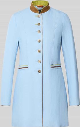 White Label Regular Fit Mantel aus Viskose-Mix mit Stehkragen in Bleu, Gr&ouml;&szlig;e 34