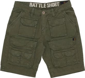 Alpha Industries Cargo Pocket Battle Shorts - Heren - Korte Broeken - Groen - W34 - Katoen - Korte Broeken