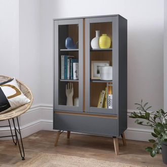 N&ouml;a & Nani Otto Display Cabinet Dresser in Grey and Natural Pine