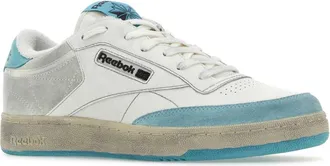 Reebok Mens Two-Tone Leather And Suede Club C Sneakers Whiteligh