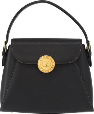 Valentino Garavani Vintage Handbag Leather Black Leather Handbag (Pre-Owned)