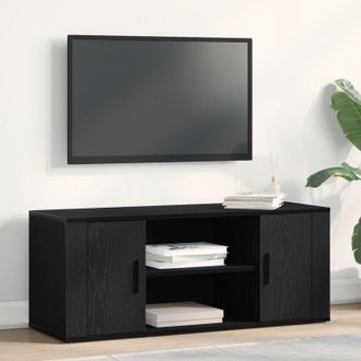 vidaXL Vidaxl - Mobile tv Rovere nero 100 x 35 x 40 cm Legno multistrato